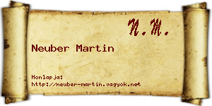 Neuber Martin névjegykártya